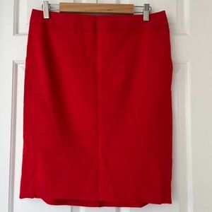 The Limited Red Waffle Weave Pencil Skirt Size 8